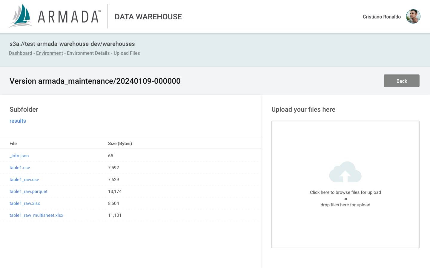 Warehouse - Upload Files